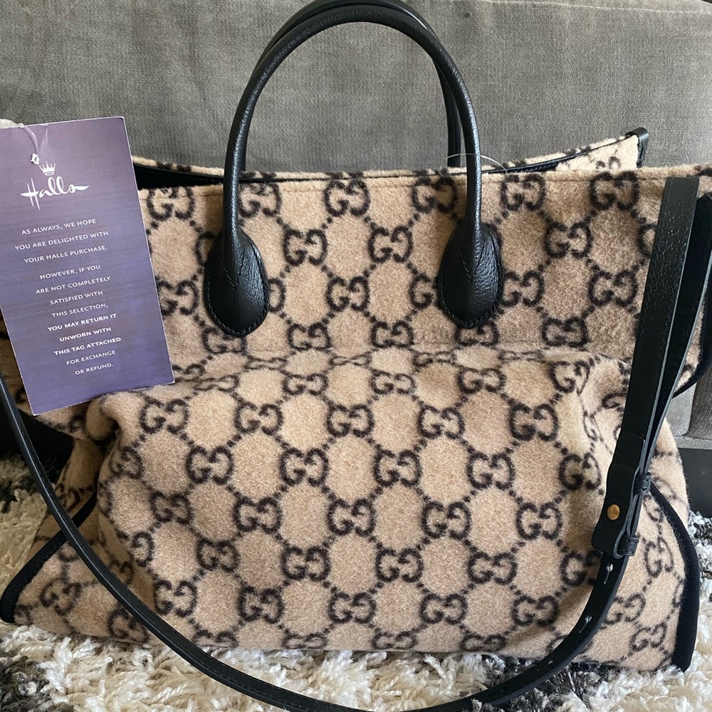 NWT Gucci wool monogram GG tote